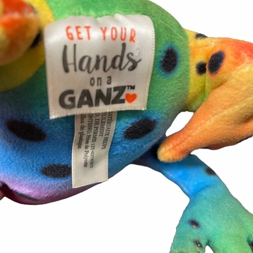 VINTAGE Ganz Rainforest Frog Plush Stuffed Animal H14394 Multicolored Rainbow - Picture 6 of 11
